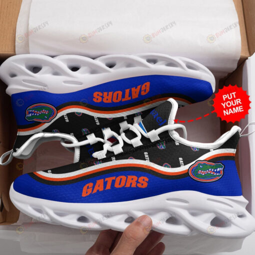 Florida Gators Logo Pattern Custom Name 3D Max Soul Sneaker Shoes In Blue And Black