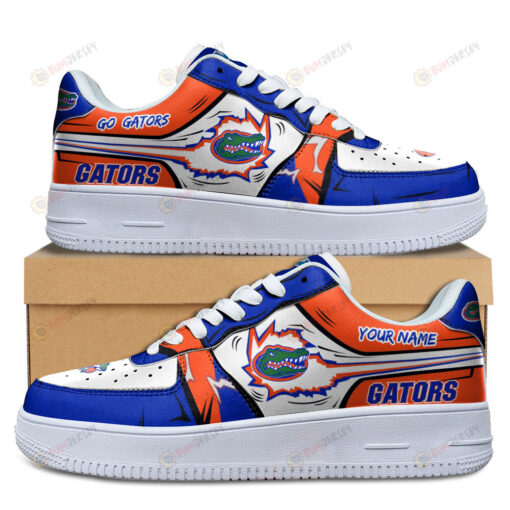 Florida Gators Logo Pattern Custom Name Air Force 1 Printed