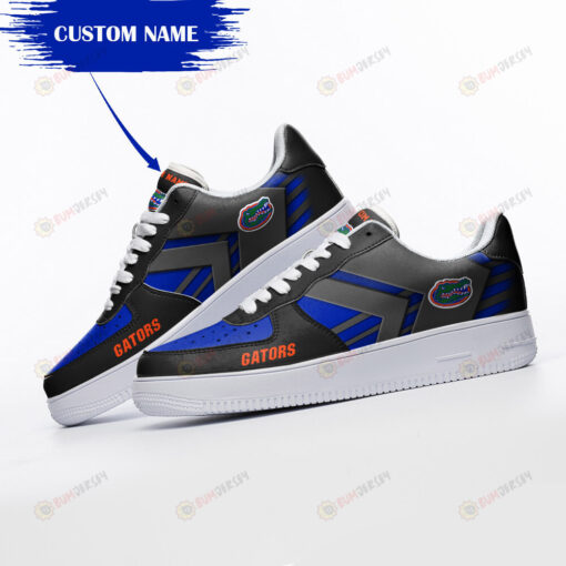 Florida Gators Logo Pattern Custom Name Air Force 1 Printed In Blue Black