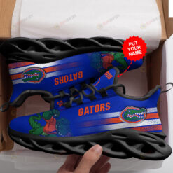 Florida Gators Logo Pattern In Blue Custom Name 3D Max Soul Sneaker Shoes