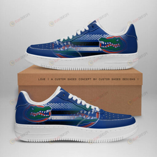 Florida Gators Logo Stripe Pattern Air Force 1 Printed In Blue