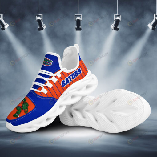 Florida Gators Logo Stripe Pattern Custom Name 3D Max Soul Sneaker Shoes In Orange Blue