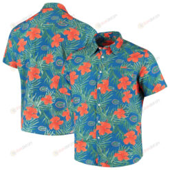 Florida Gators Royal Floral Button-Up Hawaiian Shirt