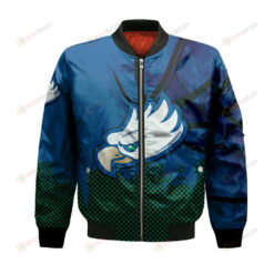 Florida Gulf Coast Eagles Bomber Jacket 3D Printed Basketball Net Grunge Pattern