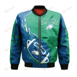 Florida Gulf Coast Eagles Bomber Jacket 3D Printed Flame Ball Pattern