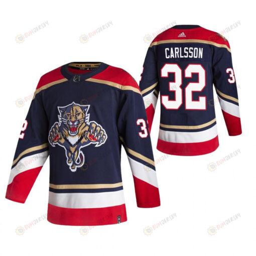 Florida Panthers 32 Lucas Carlsson 2023 Reverse Retro Navy Jersey Jersey