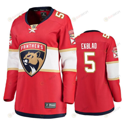 Florida Panthers Aaron Ekblad 5 Breakaway Player Home Red Jersey - Women Jersey