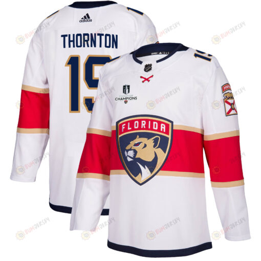 Florida Panthers Joe Thornton 19 Away 2023 Stanley Cup Champions Breakaway Men Jersey - White