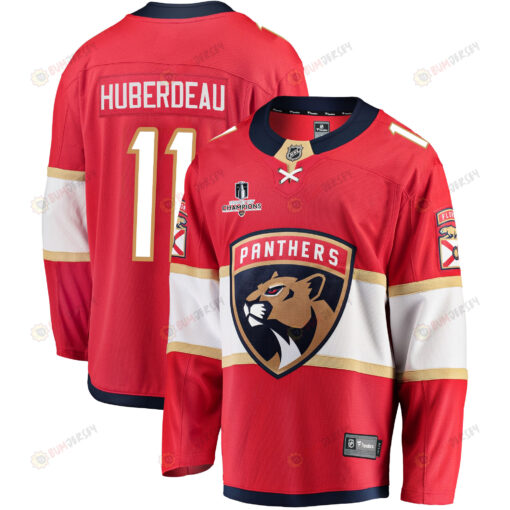 Florida Panthers Jonathan Huberdeau 11 Home 2023 Stanley Cup Champions Breakaway Men Jersey - Red