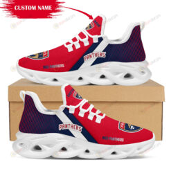 Florida Panthers Logo Custom Name Pattern 3D Max Soul Sneaker Shoes In Blue And Red