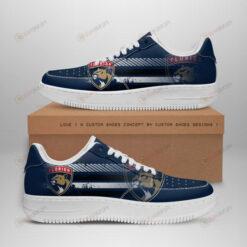 Florida Panthers Logo Pattern Air Force 1 Printed In Dark Blue