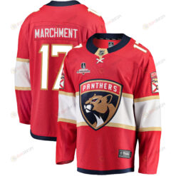 Florida Panthers Mason Marchment 17 Home 2023 Stanley Cup Champions Breakaway Men Jersey - Red
