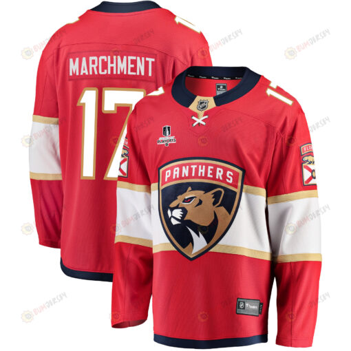 Florida Panthers Mason Marchment 17 Home 2023 Stanley Cup Playoffs Breakaway Men Jersey - Red