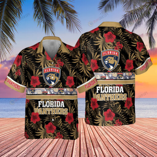 Florida Panthers National Hockey League 2023 Hibiscus Pattern V1 AOP Hawaiian Shirt SH1NHFI