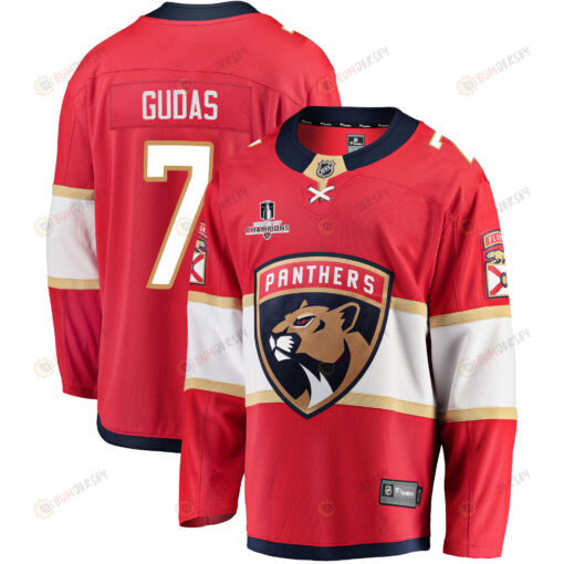 Florida Panthers Radko Gudas 7 Home 2023 Stanley Cup Champions Breakaway Men Jersey - Red