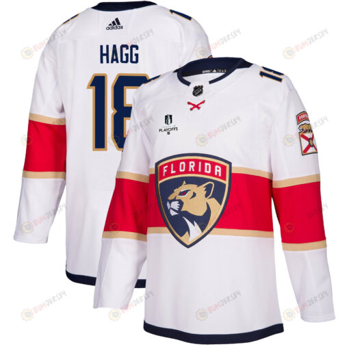 Florida Panthers Robert Hagg 18 Away 2023 Stanley Cup Playoffs Breakaway Men Jersey - White