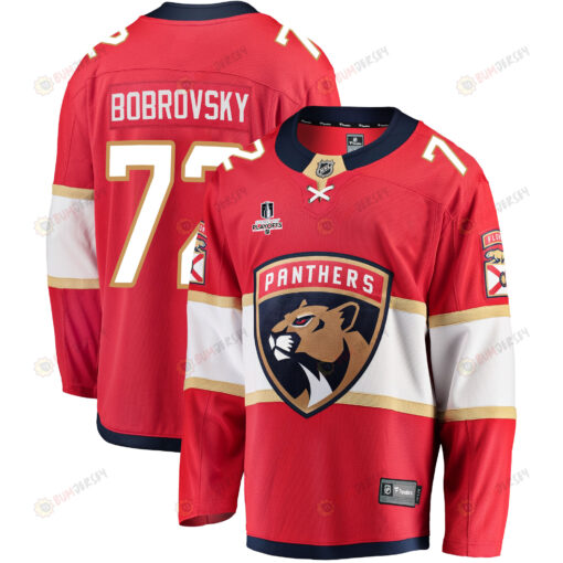 Florida Panthers Sergei Bobrovsky 72 Home 2023 Stanley Cup Playoffs Breakaway Men Jersey - Red