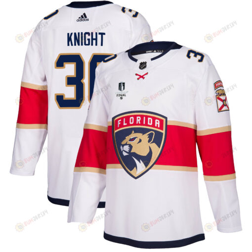 Florida Panthers Spencer Knight 30 Away 2023 Stanley Cup Final Breakaway Men Jersey - White
