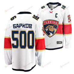 Florida Panthers aleksander barkov 2023 Jersey White Cyrillic Alphabet 500 Honor Bobrovsky Jersey Jersey