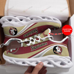 Florida State Seminole Logo Pattern Custom Name 3D Max Soul Sneaker Shoes