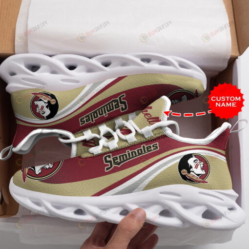 Florida State Seminole Logo Pattern Custom Name 3D Max Soul Sneaker Shoes