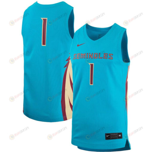 Florida State Seminoles 1 Team Alternate Basketball Men Jersey - Turquoise