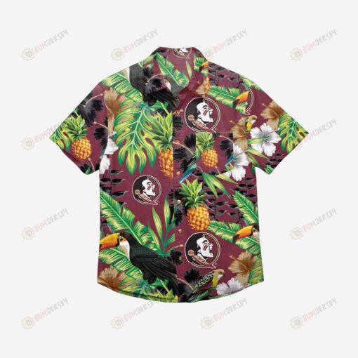Florida State Seminoles Floral Button Up Hawaiian Shirt
