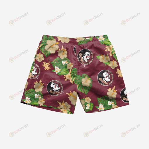 Florida State Seminoles Floral Hawaiian Men Shorts Swim Trunks - Print Shorts