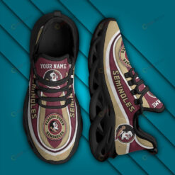 Florida State Seminoles Logo Curve Border Pattern Custom Name 3D Max Soul Sneaker Shoes