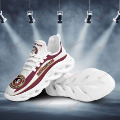 Florida State Seminoles Logo Curved Line Pattern Custom Name 3D Max Soul Sneaker Shoes