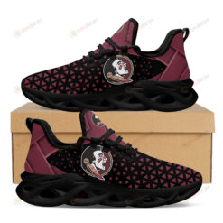 Florida State Seminoles Logo Custom Name Pattern 3D Max Soul Sneaker Shoes In Red And Black