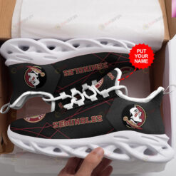 Florida State Seminoles Logo In Black Custom Name 3D Max Soul Sneaker Shoes