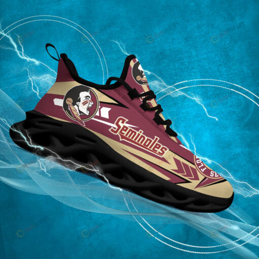 Florida State Seminoles Logo Pattern 3D Max Soul Sneaker Shoes In Garnet Gold