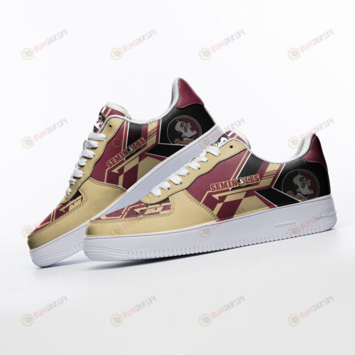 Florida State Seminoles Logo Pattern Air Force 1 Printed In Garnet Gold