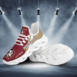 Florida State Seminoles Logo Pattern Custom Name 3D Max Soul Sneaker Shoes In Red Gold