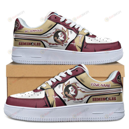 Florida State Seminoles Logo Pattern Custom Name Air Force 1 Printed