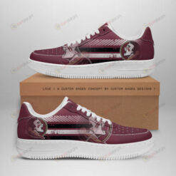 Florida State Seminoles Logo Stripe Pattern Air Force 1 Printed In Garnet