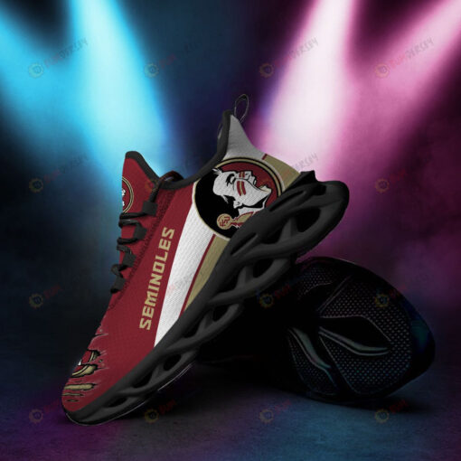 Florida State Seminoles Logo Torn Pattern 3D Max Soul Sneaker Shoes