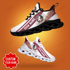 Florida State Seminoles Shadow Logo Polka Dot Pattern Custom Name 3D Max Soul Sneaker Shoes