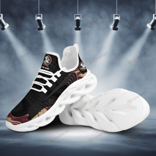 Florida State Seminoles Team Logo Wave Pattern Custom Name 3D Max Soul Sneaker Shoes