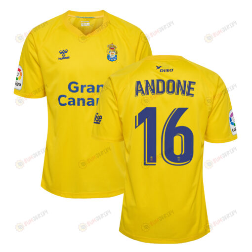 Florin Andone 16 UD Las Palmas 2022-23 Home Jersey - Yellow