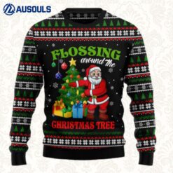 Flossing Around The Christmas Tree Ugly Sweaters For Men Women Unisex