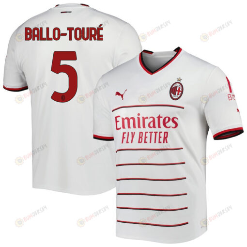 Fod? Ballo-Tour? 5 AC Milan 2022/23 Away Men Jersey - White/Red