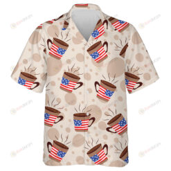 For 4th Of July Hot Chocolate Cups With American Flag Hawaiian Shirt