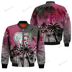 Fordham Rams Bomber Jacket 3D Printed Coconut Tree Tropical Grunge