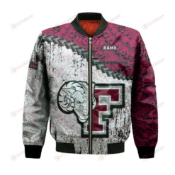 Fordham Rams Bomber Jacket 3D Printed Grunge Polynesian Tattoo