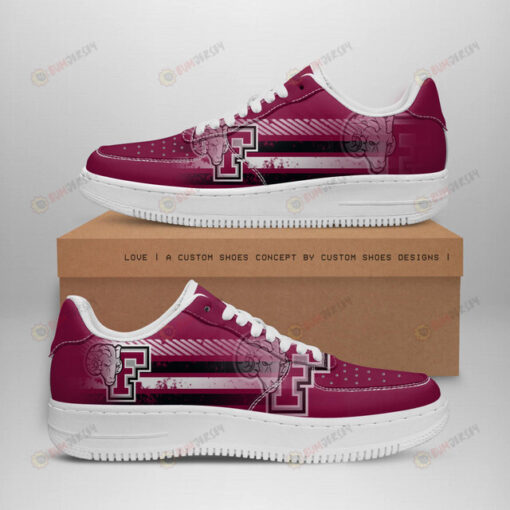 Fordham Rams Logo Stripe Pattern Air Force 1 Printed In Red