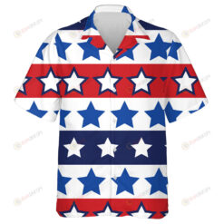 Fourth Of July Colorful Stars Collection Striped Pattern Hawaiian Shirt