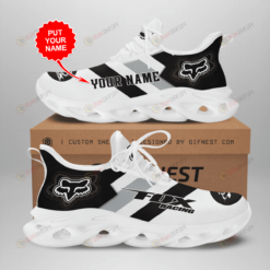 Fox Racing Logo Black Gray Stripe Pattern Custom Name 3D Max Soul Sneaker Shoes