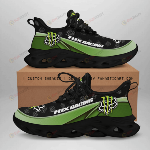 Fox Racing Logo Green Curve Pattern 3D Max Soul Sneaker Shoes